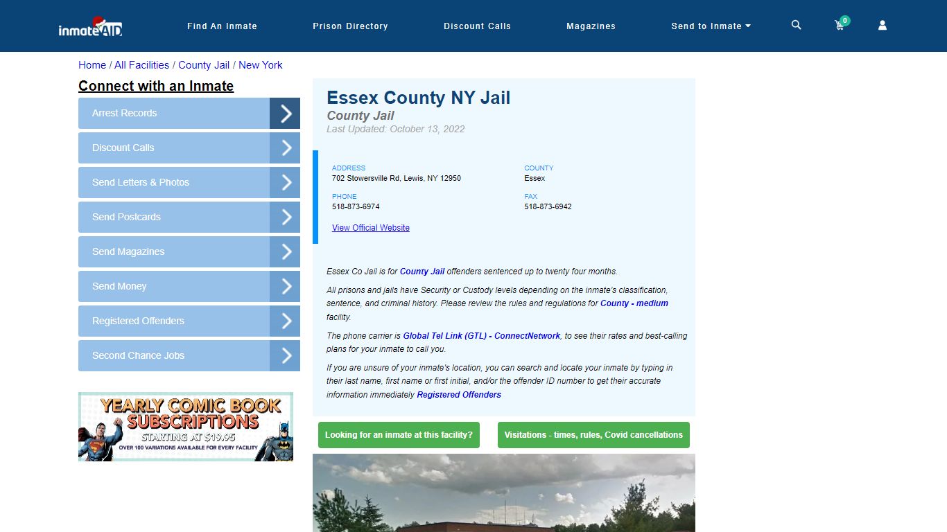 Essex County NY Jail - Inmate Locator - Lewis, NY